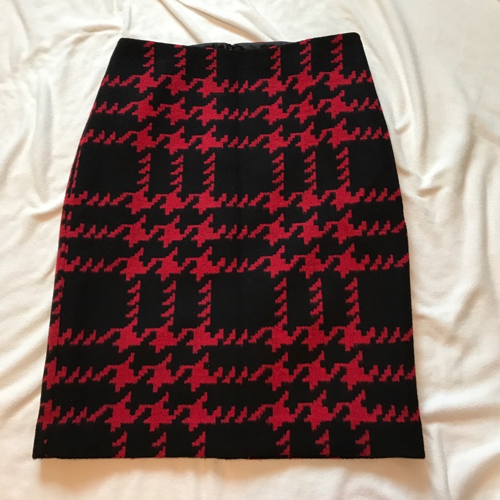 Talbots Wool Blend Houndstooth Skirt Size 10